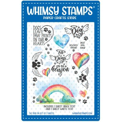 Whimsy Stamps Rub-Ons - Rainbow Bridge Dog